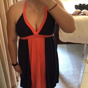 Pink and Navy halter top dress